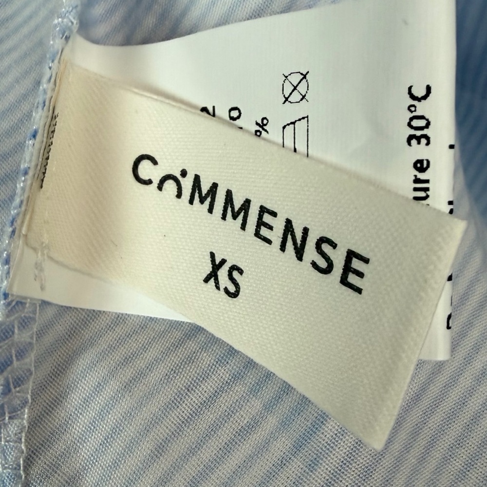 Commense Blue/White Striped Patchwork Cropped But… - image 7